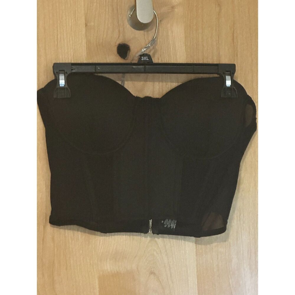 Say What Black Strapless Corset Top Medium EUC